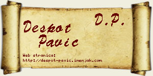 Despot Pavić vizit kartica